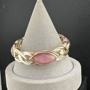 Napier Bracelet Silver Tone‎ Stretch Pink 7.5"